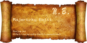 Majerszky Betti névjegykártya
